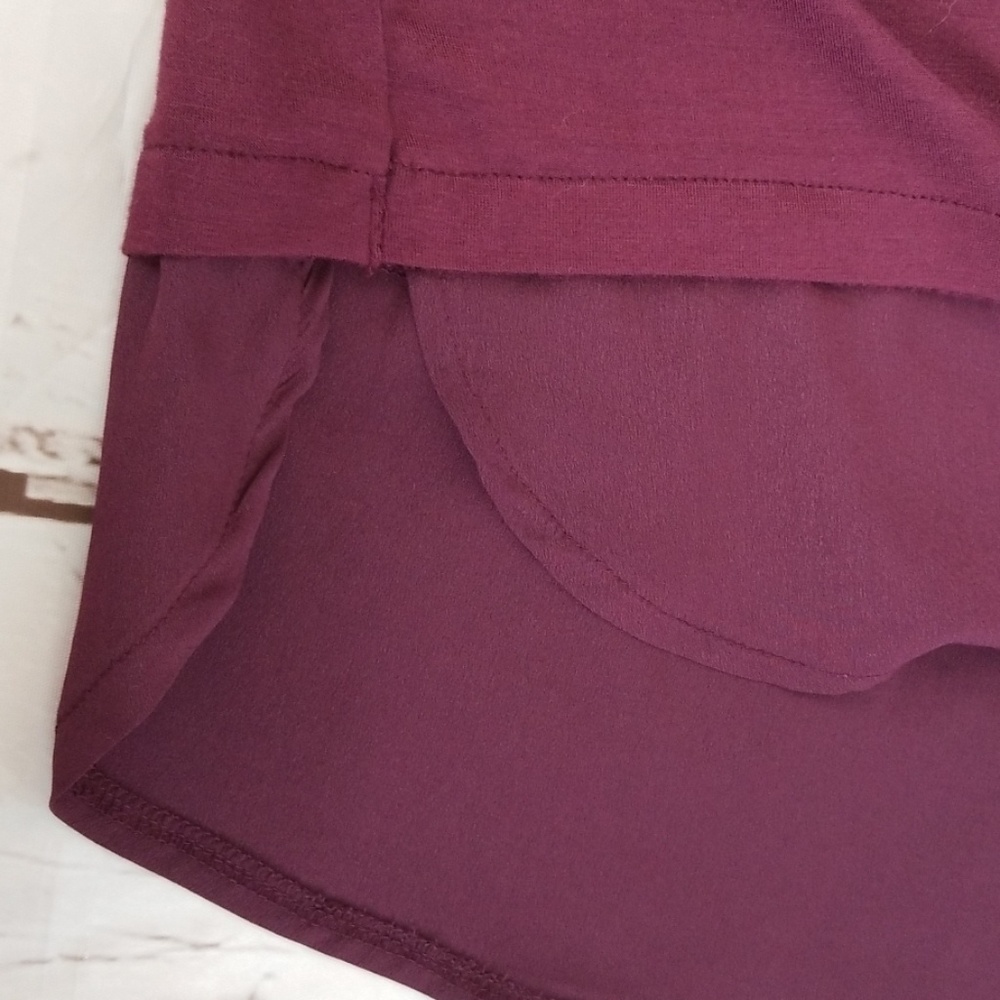 NWT Apt. 9 burgundy embellished tiered hi low tank - Picture 7 of 7